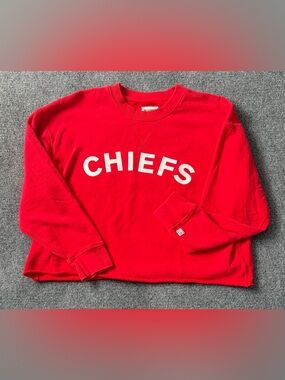 Tailgate Kansas City Chiefs Crop Sweatshirt Womens Small Red NFL Crewneck